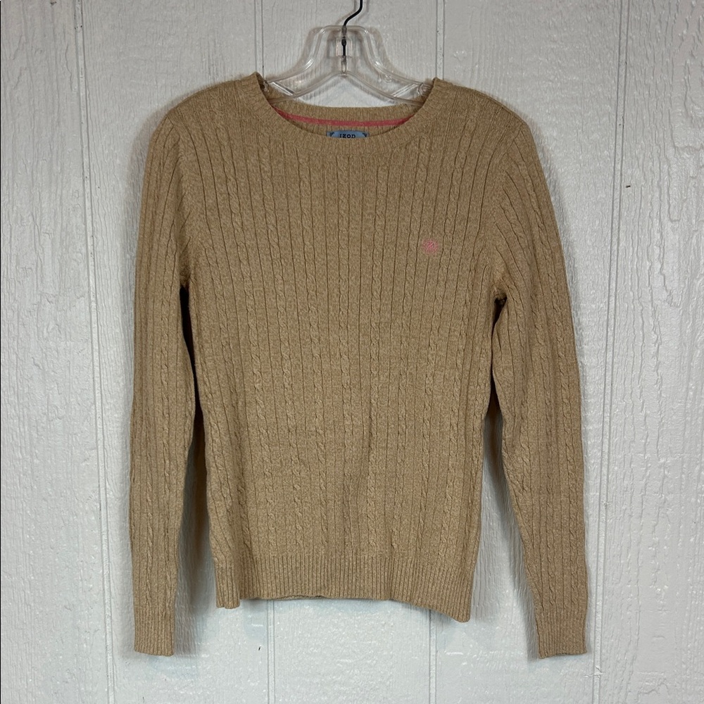 Izod Tan Cable Knit Sweater